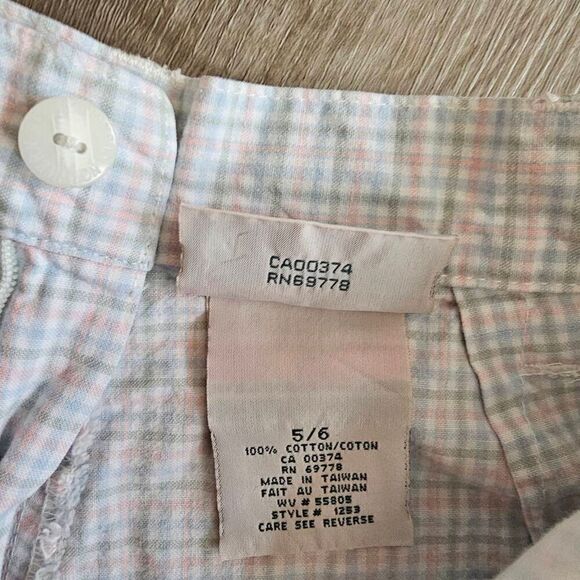 Northern Reflections size 5/6 Women's Gingham Vintage shorts White pink and blue - Picture 6 of 11